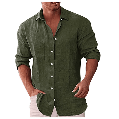 Men's Shirt – Relaxed Fit – Lightweight and Breathable – Long-Sleeved Button Closure