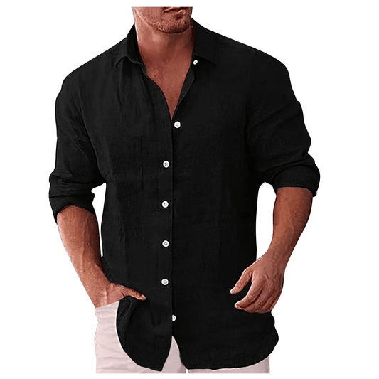 Men's Shirt – Relaxed Fit – Lightweight and Breathable – Long-Sleeved Button Closure