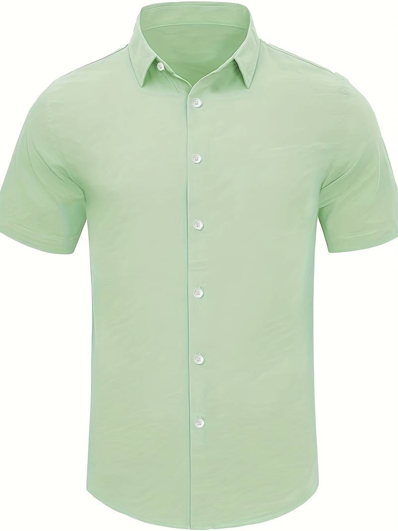 Men's Shirt - Short-Sleeved Button-Up - Classic Collar - Regular Fit - Breathable
