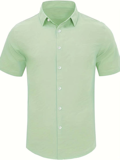 Men's Shirt - Short-Sleeved Button-Up - Classic Collar - Regular Fit - Breathable