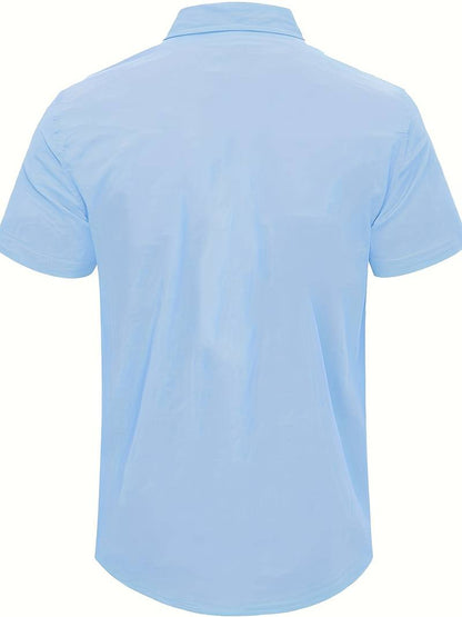Men's Shirt - Short-Sleeved Button-Up - Classic Collar - Regular Fit - Breathable