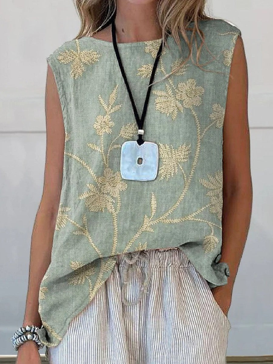 Women's Tank Top – Relaxed Fit – Breathable Fabric – Floral Art Print