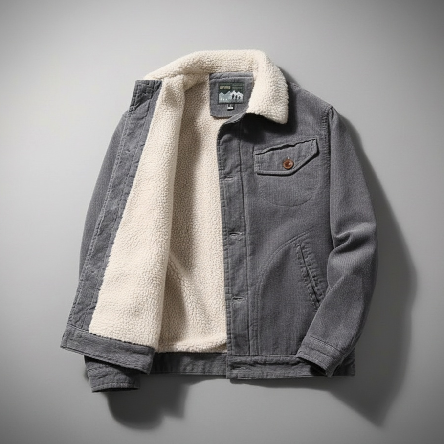 Arthur Corduroy Jacket | Shearling Collar Sherpa Lined Jacket