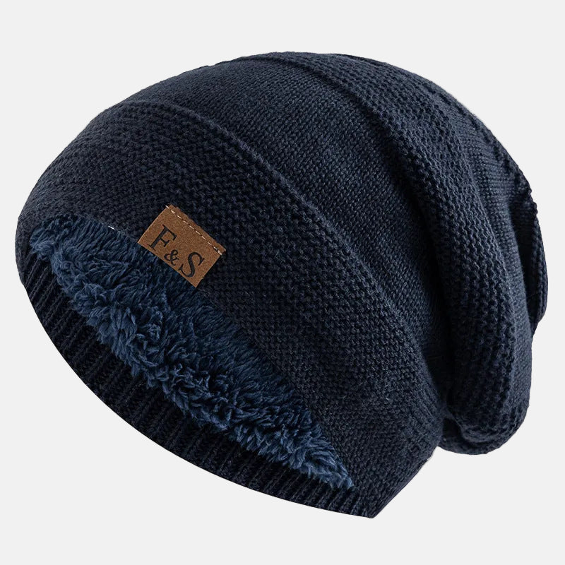 Henry Fleece Slouchy Fit Beanie | Knit Ribbed Brim Beanie
