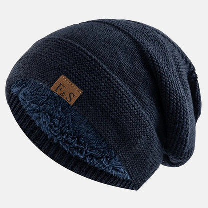 Henry Fleece Slouchy Fit Beanie | Knit Ribbed Brim Beanie