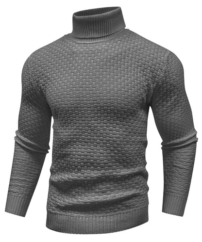 Arthur Slim Fit Turtleneck Sweater | Geometric Pattern Long Sleeve Sweater