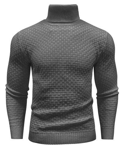 Arthur Slim Fit Turtleneck Sweater | Geometric Pattern Long Sleeve Sweater