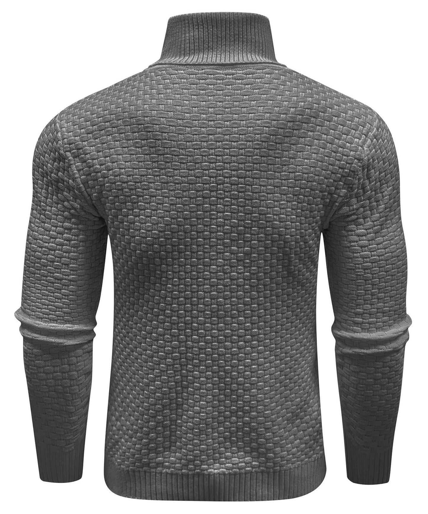 Arthur Slim Fit Turtleneck Sweater | Geometric Pattern Long Sleeve Sweater