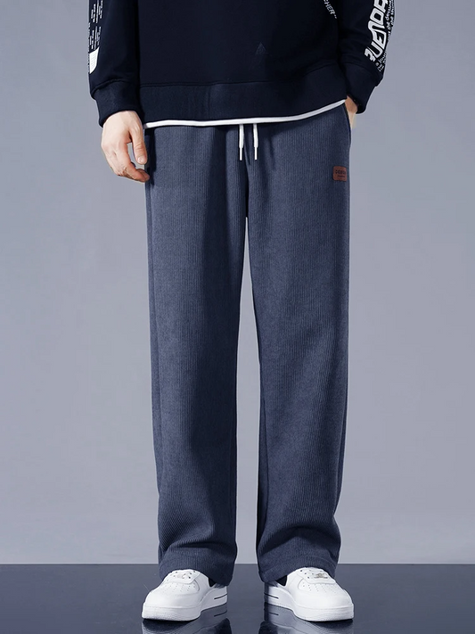 Men's Jogger Pants – Corduroy – Fleece Lined – Loose Fit – Adjustable Waist