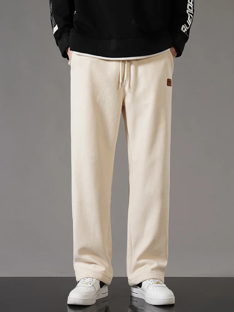 Men's Jogger Pants – Corduroy – Fleece Lined – Loose Fit – Adjustable Waist