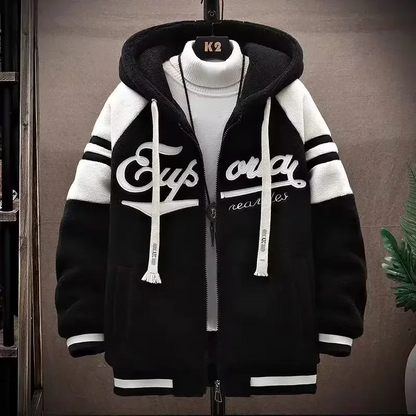 Men's Hoodie – Oversized Fit – Wool Blend – Embroidered Streetwear Design