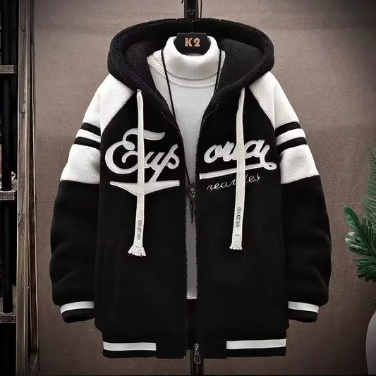 Men's Hoodie – Oversized Fit – Wool Blend – Embroidered Streetwear Design