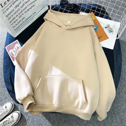 Women's Hoodie – Oversized Fit – Soft Fleece – Kangaroo Pocket – Ribbed Cuffs