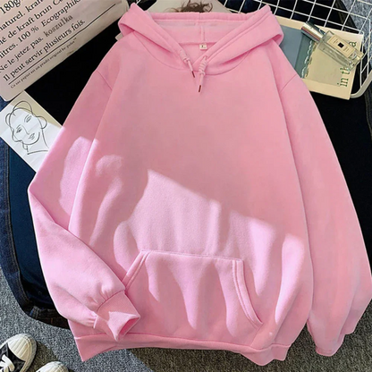 Women's Hoodie – Oversized Fit – Soft Fleece – Kangaroo Pocket – Ribbed Cuffs