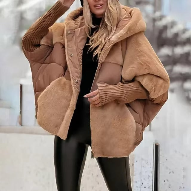 Women’s Jacket - Woven - Oversized Fit - Hooded - Ribbed Cuffs - Hip Length
