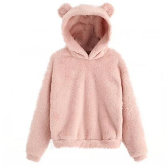 Women's Hoodie – Soft Fleece – Relaxed Fit – Long Sleeves – Hood with Ears