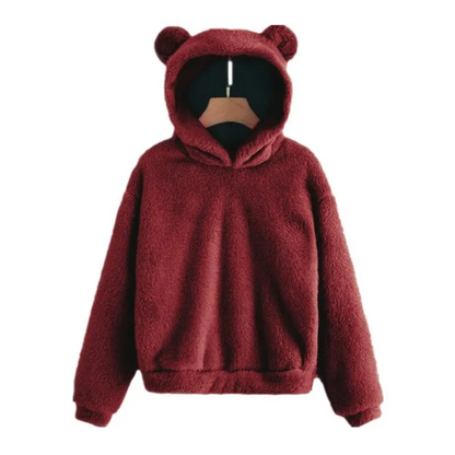 Women's Hoodie – Soft Fleece – Relaxed Fit – Long Sleeves – Hood with Ears