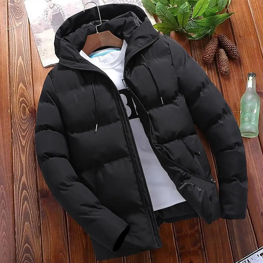 Men's Parka Jacket – Padded Regular Fit – Hood with Drawstring – Wind-Resistant Casual