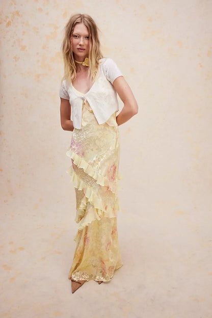 Dress for Women – Long Model – Slim Fit – Ruched Layer Detail – Light Airy Fabric