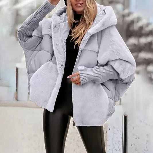 Women’s Jacket - Woven - Oversized Fit - Hooded - Ribbed Cuffs - Hip Length