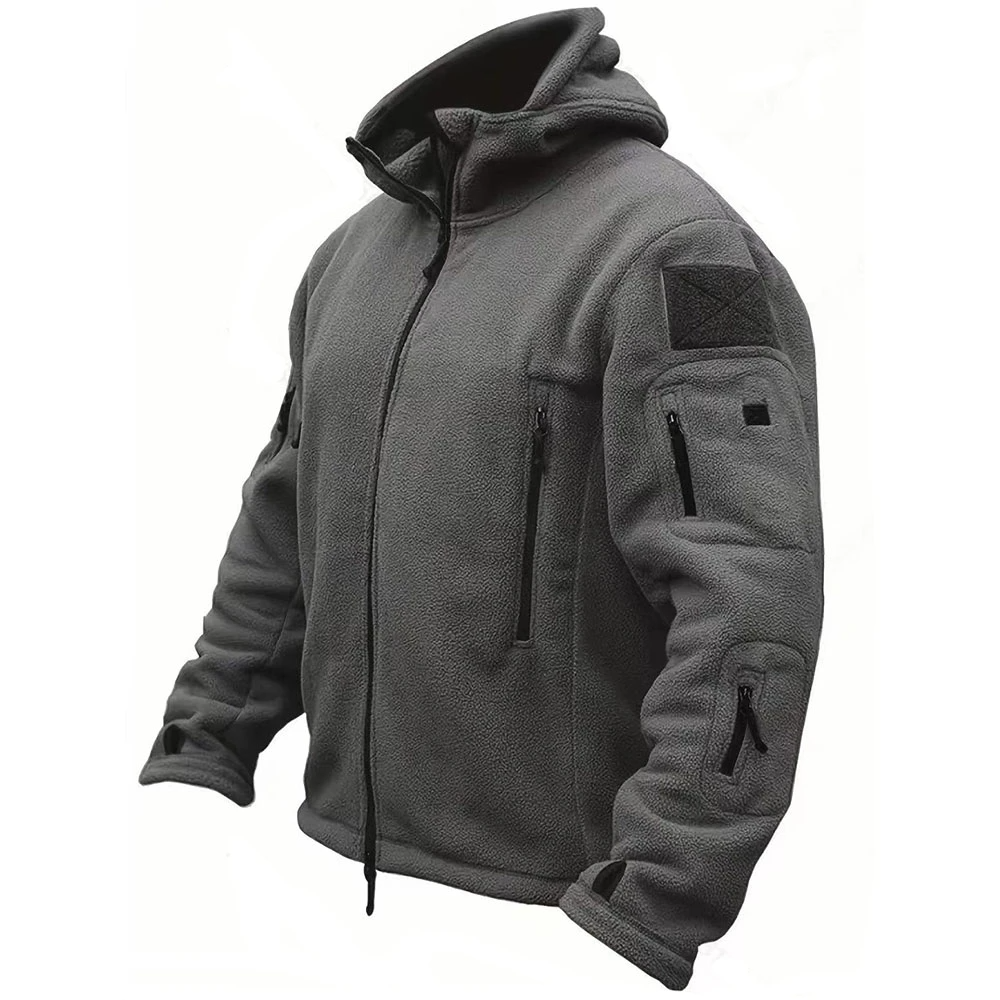 Men's Jacket – Tactical Design – Thermal Fleece – Hood – Practical Pockets – Regular Fit