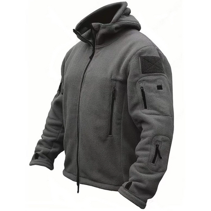Men's Jacket – Tactical Design – Thermal Fleece – Hood – Practical Pockets – Regular Fit