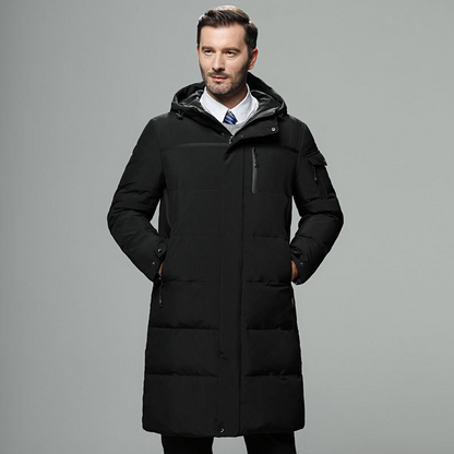Men’s Puffer Coat - Synthetic - Insulated - Full Length - Adjustable Hood & Cuffs