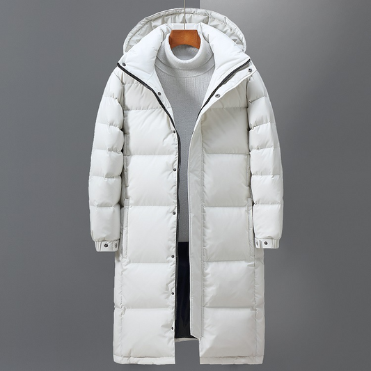 Men’s Coat - Synthetic - Ankle Length - Hooded Neckline