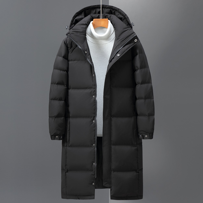 Men’s Coat - Synthetic - Ankle Length - Hooded Neckline