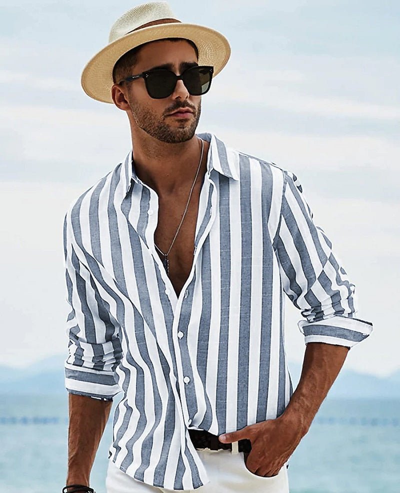 Men's Shirt – Relaxed Fit – Breathable Fabric – Long Sleeves – Button Closure