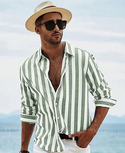 Men's Shirt – Relaxed Fit – Breathable Fabric – Long Sleeves – Button Closure
