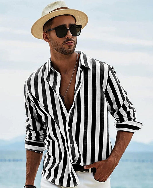 Men's Shirt – Relaxed Fit – Breathable Fabric – Long Sleeves – Button Closure