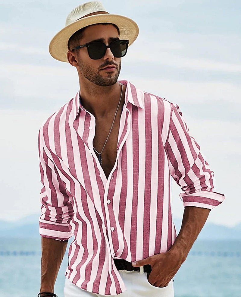 Men's Shirt – Relaxed Fit – Breathable Fabric – Long Sleeves – Button Closure