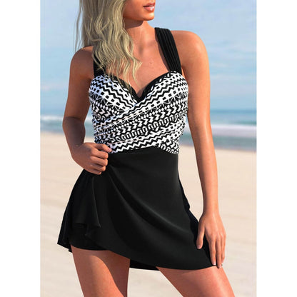 Women's Tankini Swimsuit – Skirt Bottom – Supportive Straps – Quick-Drying Stretch