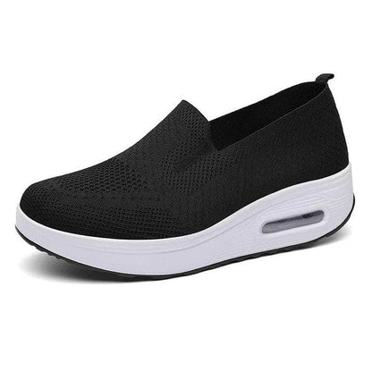 Dame Slip-On Sneakers - Åndbart Strik - Støddæmpende Luftpolstret Sål - Komfortabel