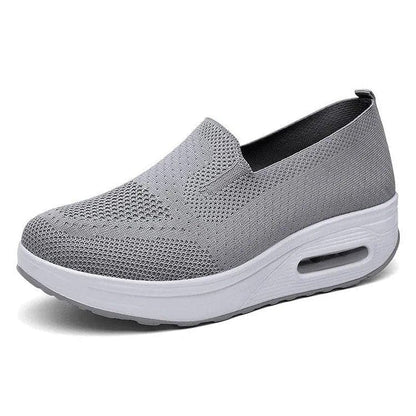 Dame Slip-On Sneakers - Åndbart Strik - Støddæmpende Luftpolstret Sål - Komfortabel