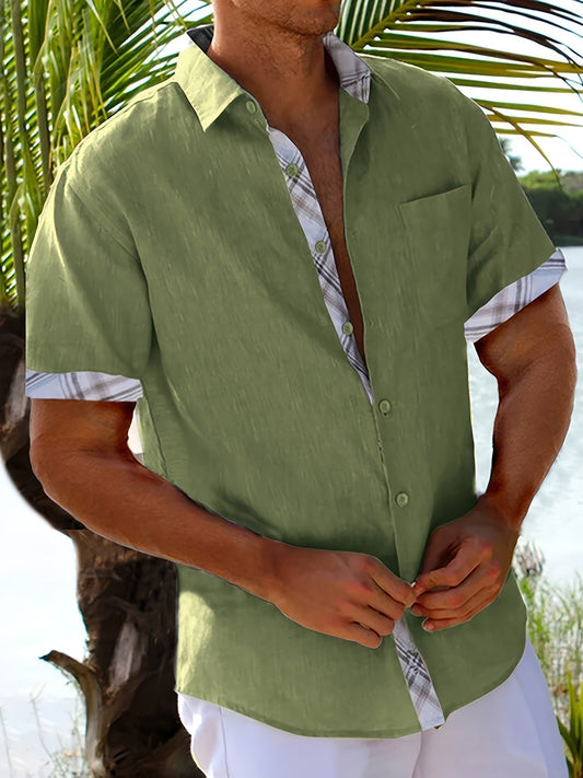 Men's Shirt with Short Sleeves – Relaxed Fit – Breathable Fabric – Button Closure