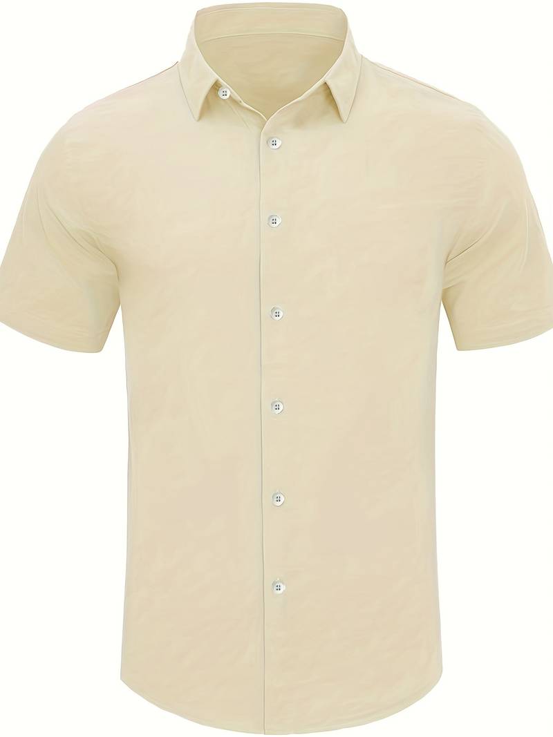 Men's Shirt - Short-Sleeved Button-Up - Classic Collar - Regular Fit - Breathable