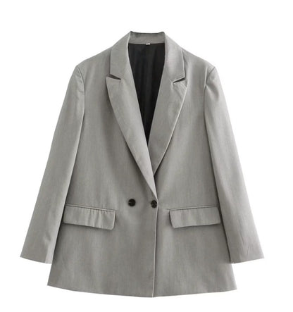 Double-Breasted Women's Blazer - Tailored Fit - Notched Lapel