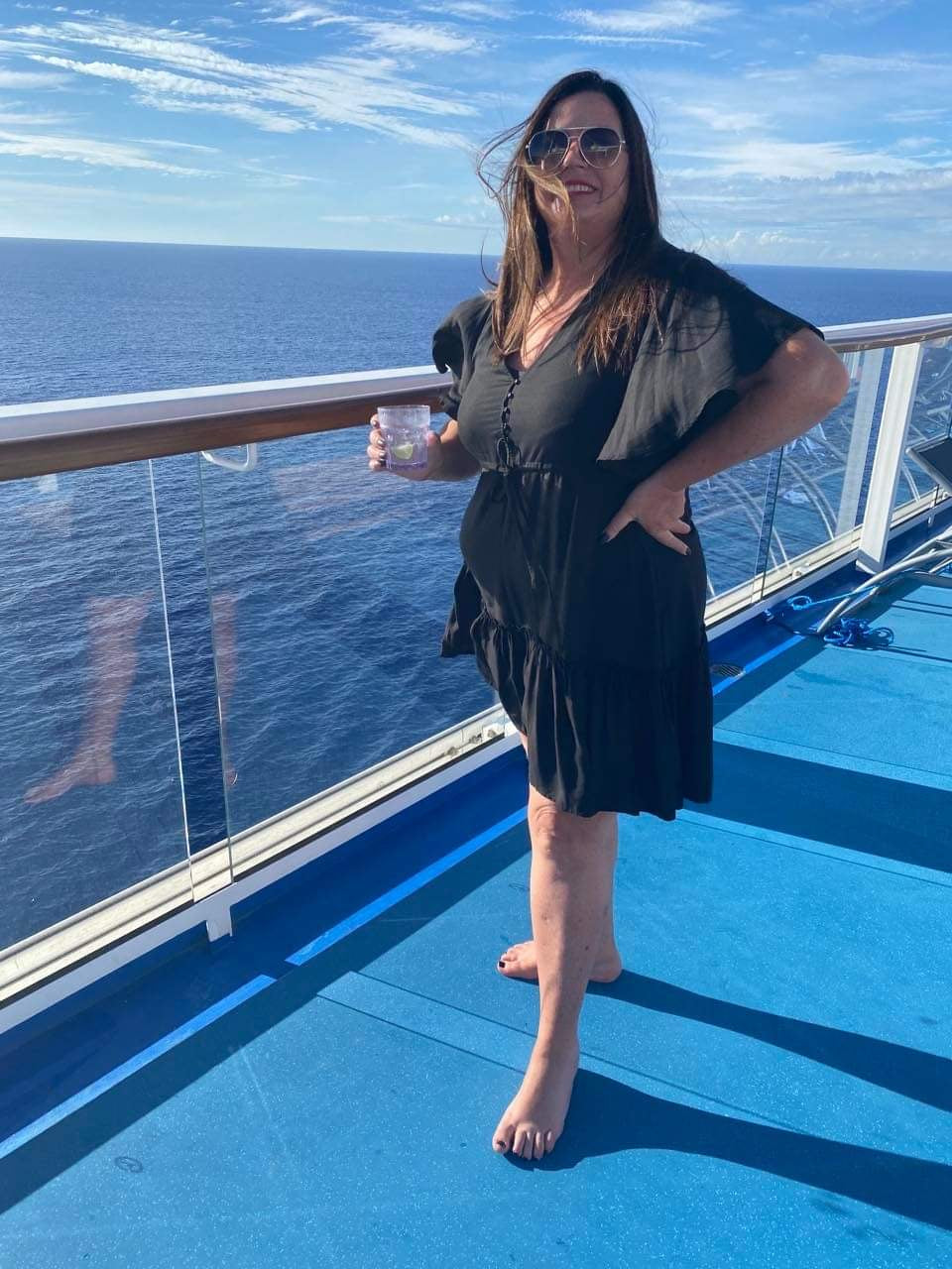 Women's Mini Dress - A-line Fit - V-neck with Decorative Details - Short Ruffle Sleeves