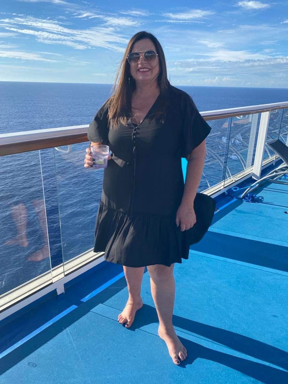 Women's Mini Dress - A-line Fit - V-neck with Decorative Details - Short Ruffle Sleeves