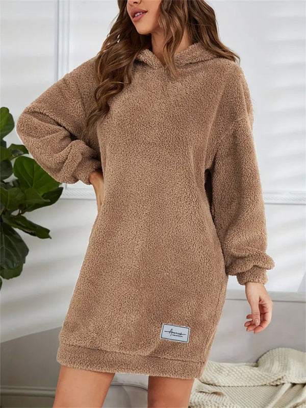 Women's Hoodie Dress – Oversized Fit – Soft Fleece – Long-Sleeved Casual Comfort