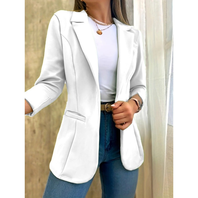 Women's Blazer – Tailored Fit – Smooth Texture – Classic Lapel – Flap Pockets