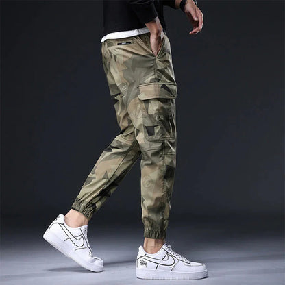 Men's Trousers - Cargo Joggers - Relaxed Fit - Elastic Cuffs - Adjustable Waist