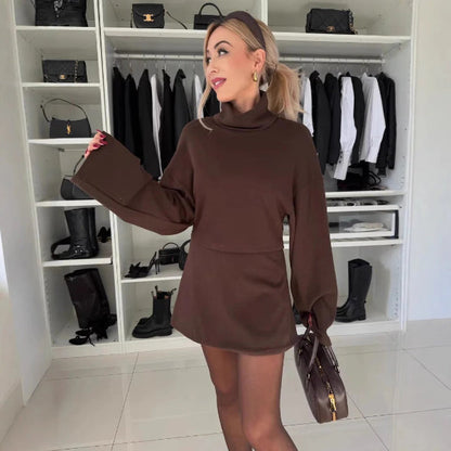 Women's Sweatshirt – Oversized Fit – High Neck – Soft Cotton – Long Relaxed Style