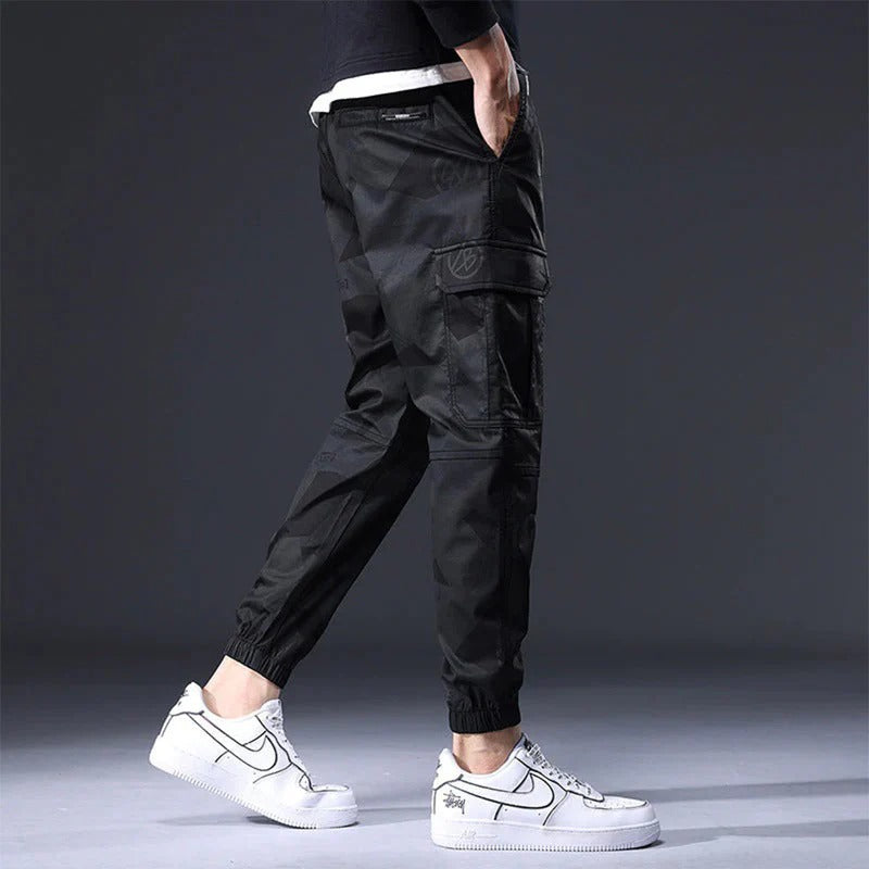 Men's Trousers - Cargo Joggers - Relaxed Fit - Elastic Cuffs - Adjustable Waist