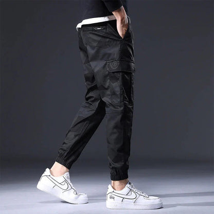Men's Trousers - Cargo Joggers - Relaxed Fit - Elastic Cuffs - Adjustable Waist