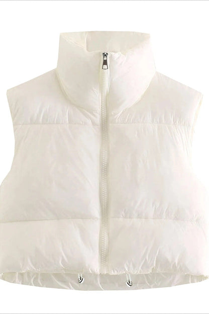 Women’s Vest - Synthetic - Oversized Fit - High Stand Collar - Cropped Length