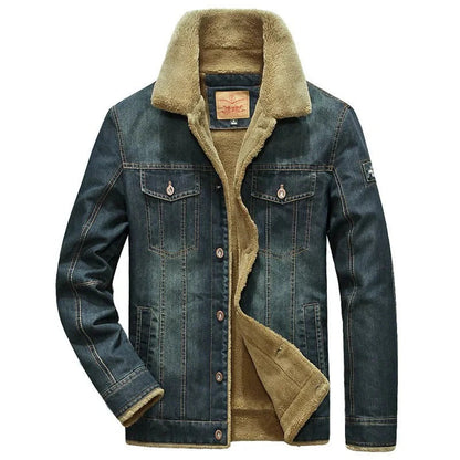 Men's Denim Jacket – Regular Fit – Button Closure – Lined with Faux Fur – Casual Style