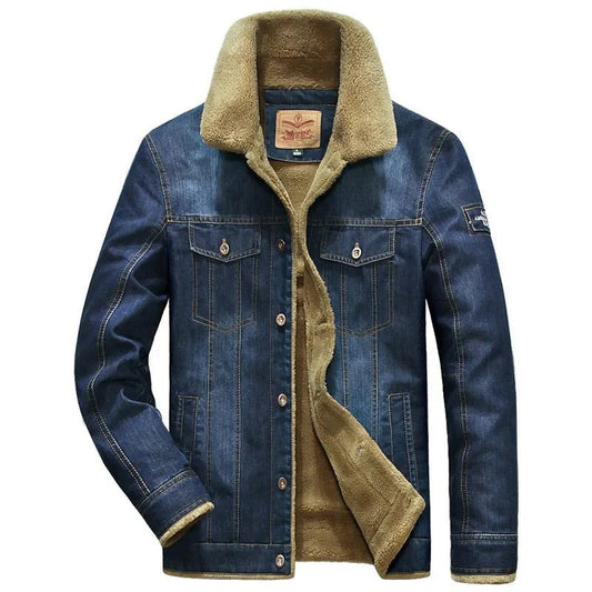 Men's Denim Jacket – Regular Fit – Button Closure – Lined with Faux Fur – Casual Style